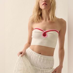 Promesa Heating Up Rib-Knit Keyhole Tube Top Pink and Red Size M 🩷❤️